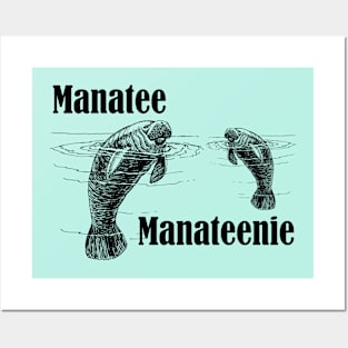 Lispe Manatee Funny Mama and Baby Manateenie Posters and Art